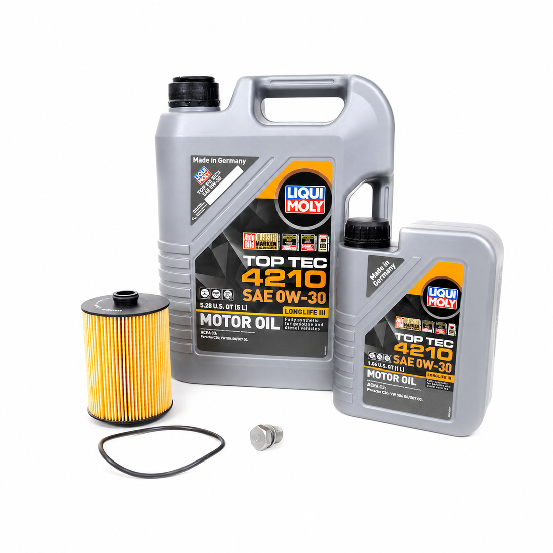 Liqui Moly Top Tec 4210 0W-30 VW Atlas Oil Change Kit – 6L with MAHLE Filter