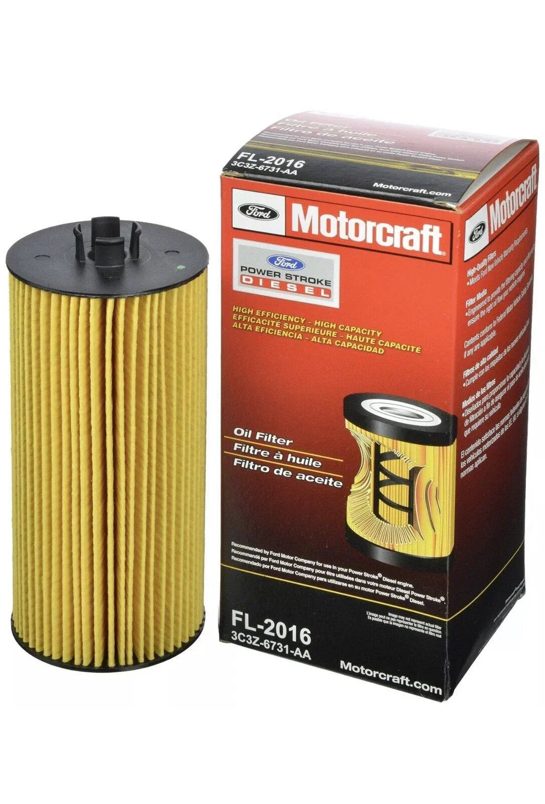 Motorcraft FL-2016 Oil Filter OEM (3C3Z-6731-AA) for Ford Powerstroke 6.0L & 6.4L Diesel | + Free Installation Video