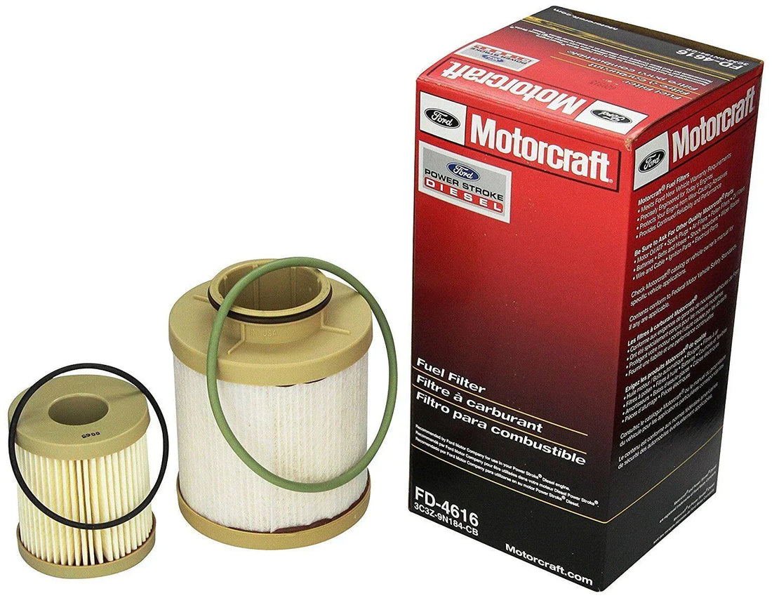Motorcraft FD-4616 Fuel Filter Kit OEM (3C3Z-9N184-CB) for Ford 6.0L Powerstroke Diesel | Complete Set + Free Installation Video