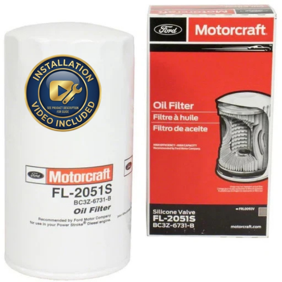 Motorcraft FL-2051S Oil Filter for 6.7L Powerstroke Diesel | Fits Ford F-250 F-350 F-450 F-550 | OEM + Installation Video