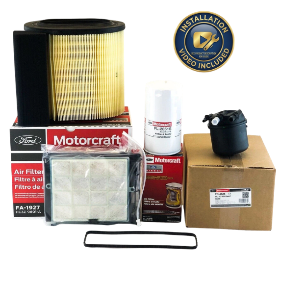 Motorcraft OEM Filter Kit for Ford 6.7L Powerstroke Diesel – Oil, Air & Fuel Filters + Installation Video