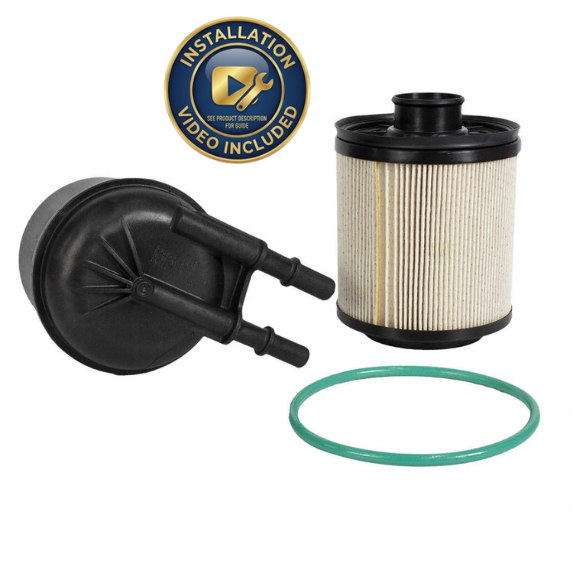 Motorcraft FD-4615 OEM Fuel Filter Kit for Ford Powerstroke 6.7L Diesel (2011-2016) F-250 F-350 F-450 F-550 - Unlimited Mileage - Includes Free Installation Video Guide