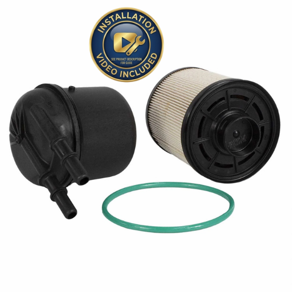 Motorcraft FD-4615 OEM Fuel Filter Kit for Ford Powerstroke 6.7L Diesel (2011-2016) F-250 F-350 F-450 F-550 - Unlimited Mileage - Includes Free Installation Video Guide