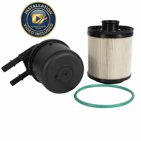 Motorcraft FD-4615 OEM Fuel Filter Kit for Ford Powerstroke 6.7L Diesel (2011-2016) F-250 F-350 F-450 F-550 - Unlimited Mileage - Includes Free Installation Video Guide
