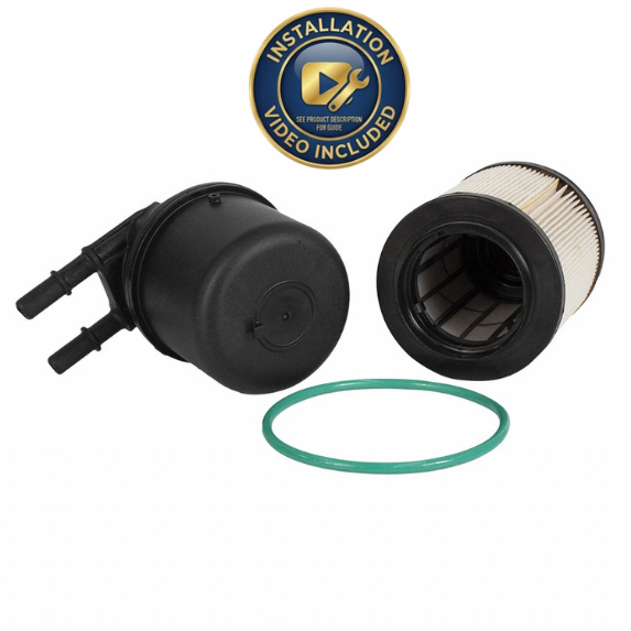 Motorcraft FD-4615 OEM Fuel Filter Kit for Ford Powerstroke 6.7L Diesel (2011-2016) F-250 F-350 F-450 F-550 - Unlimited Mileage - Includes Free Installation Video Guide