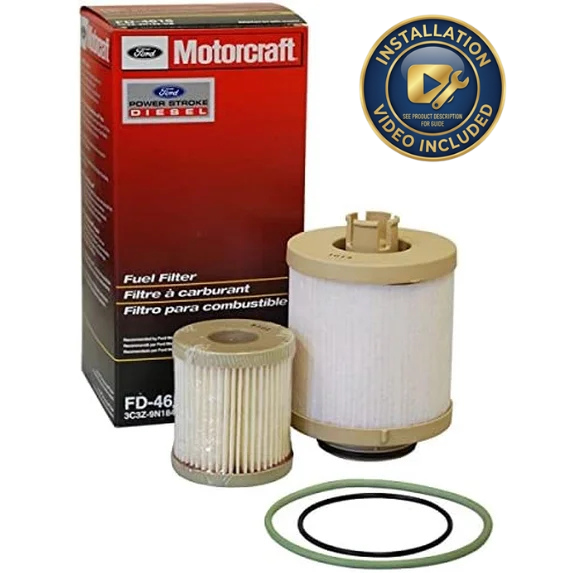 Motorcraft FD-4616 Fuel Filter Kit OEM (3C3Z-9N184-CB) for Ford 6.0L Powerstroke Diesel | Complete Set + Free Installation Video