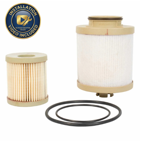 Motorcraft FD-4616 Fuel Filter Kit OEM (3C3Z-9N184-CB) for Ford 6.0L Powerstroke Diesel | Complete Set + Free Installation Video