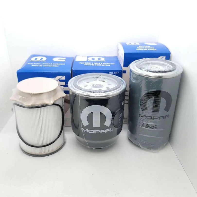 Mopar OEM 6.7L Cummins Fuel & Oil Filter Kit | 68157291AA 68197867AB 05083285AA | Ram 2500 3500 4500 5500 2013-2018 (3-Piece Set) + Free Install Video