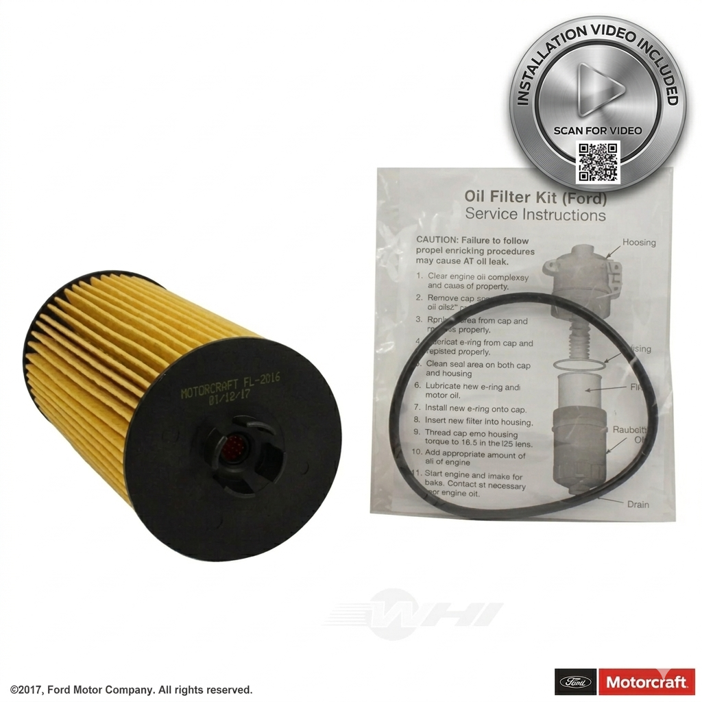 Motorcraft FL-2016 Oil Filter OEM (3C3Z-6731-AA) for Ford Powerstroke 6.0L & 6.4L Diesel | + Free Installation Video