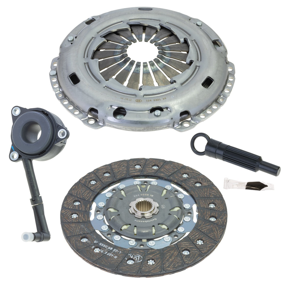 LuK 02-040 clutch kit with DMF052 dual mass flywheel and CSC slave cylinder for Volkswagen Golf Jetta 2.8L BDF VR6 six-speed manual