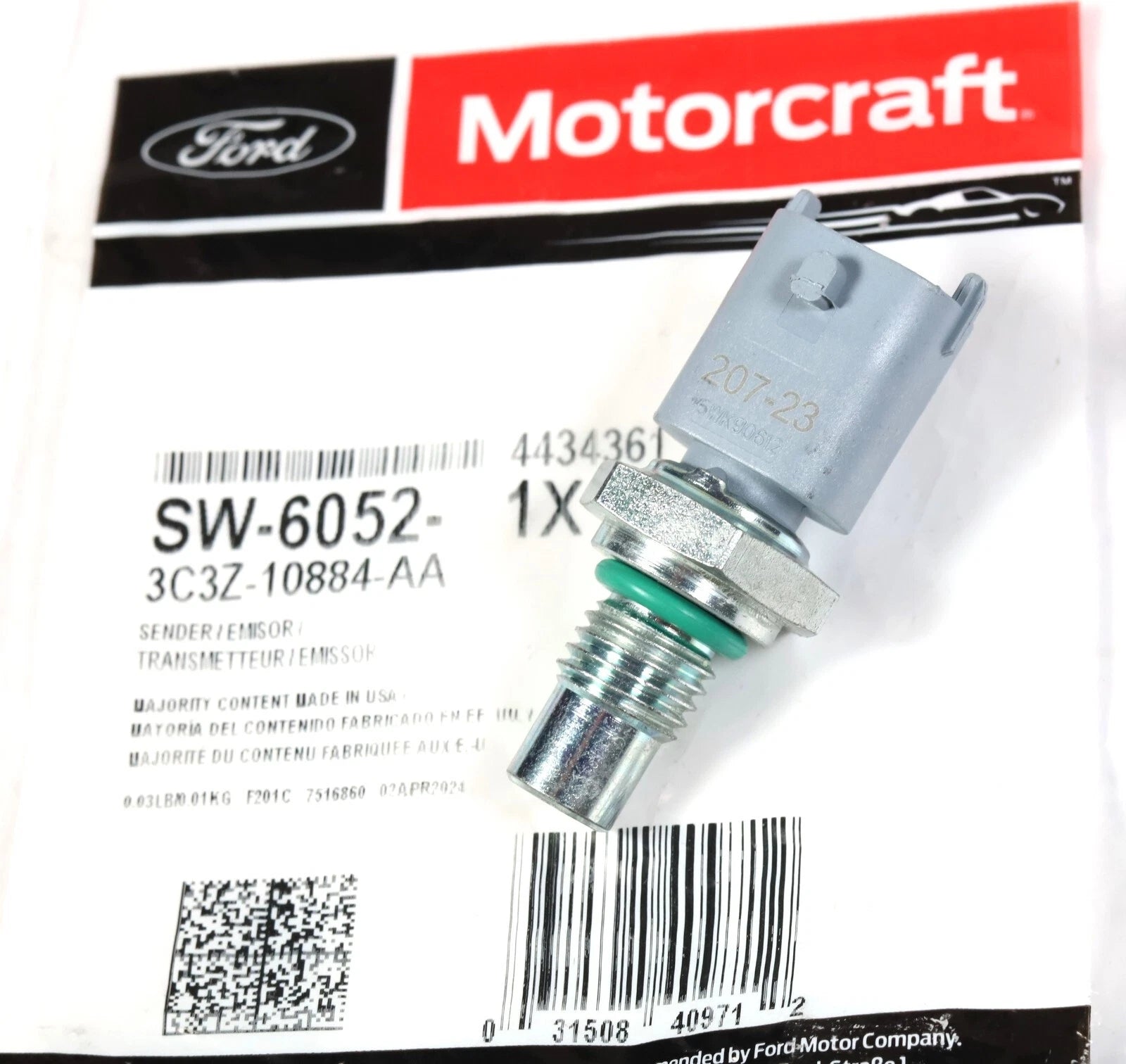 Genuine Motorcraft SW-6052 Coolant Temperature Sensor | Ford 3C34-10884-AA | E-150 E-250 E-350 F-250 F-350 Excursion + Free Install Video