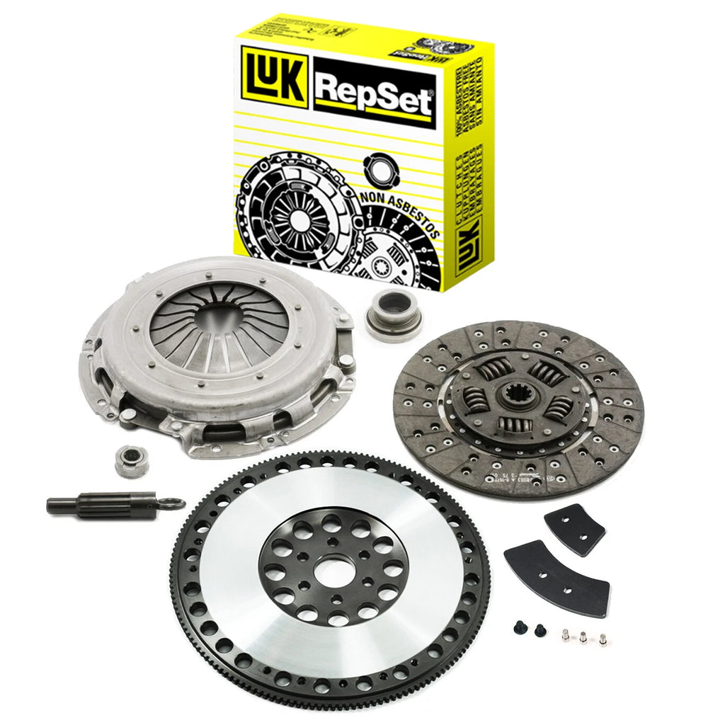 LuK 07-042 clutch kit with 15.45 lb lightweight chromoly flywheel and balance weights for Ford Mustang 5.0L and Mercury Capri