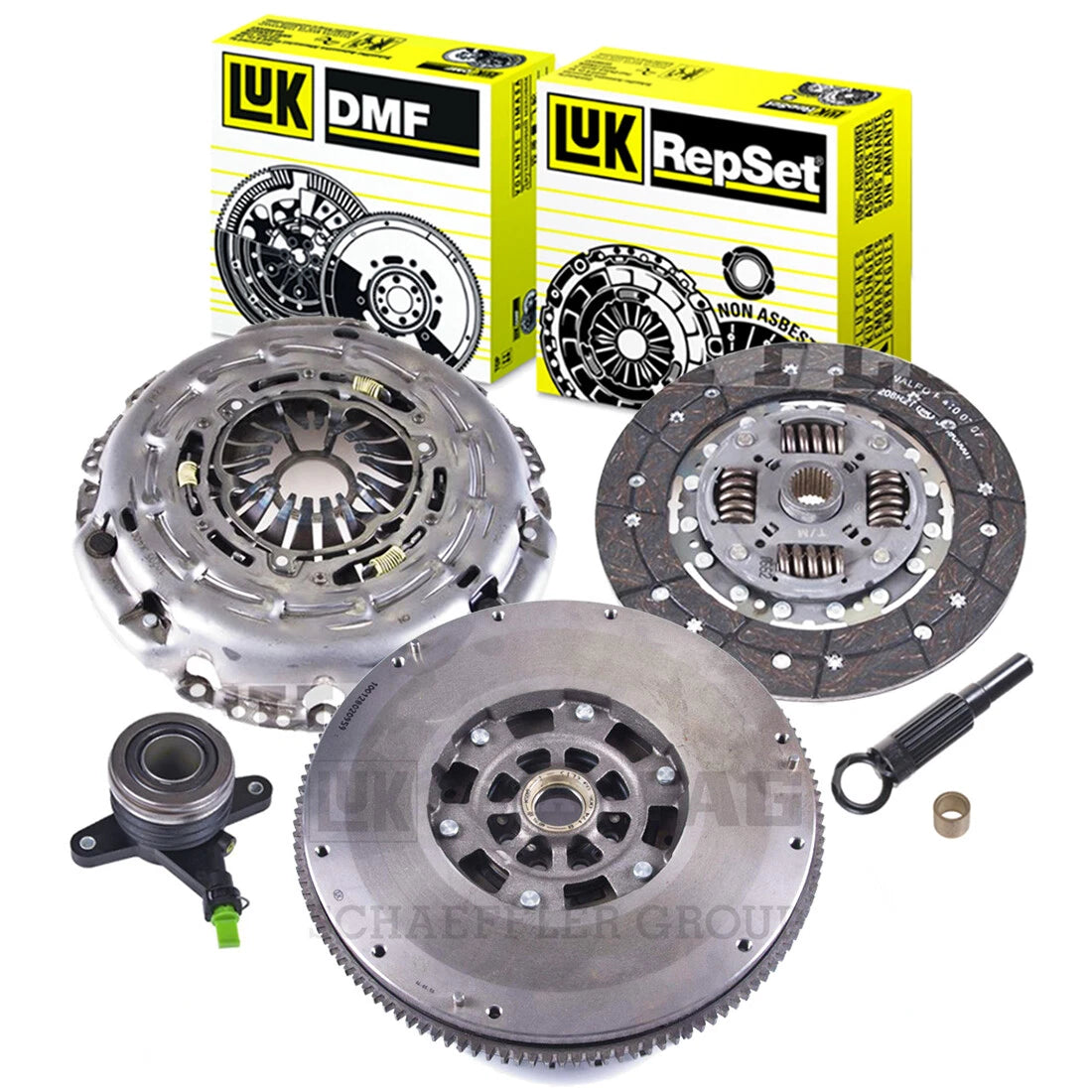 LuK 06-082 clutch kit with DMF103 dual mass flywheel and internal slave cylinder for selected Nissan 350Z 370Z Infiniti G35 and G37 vehicles