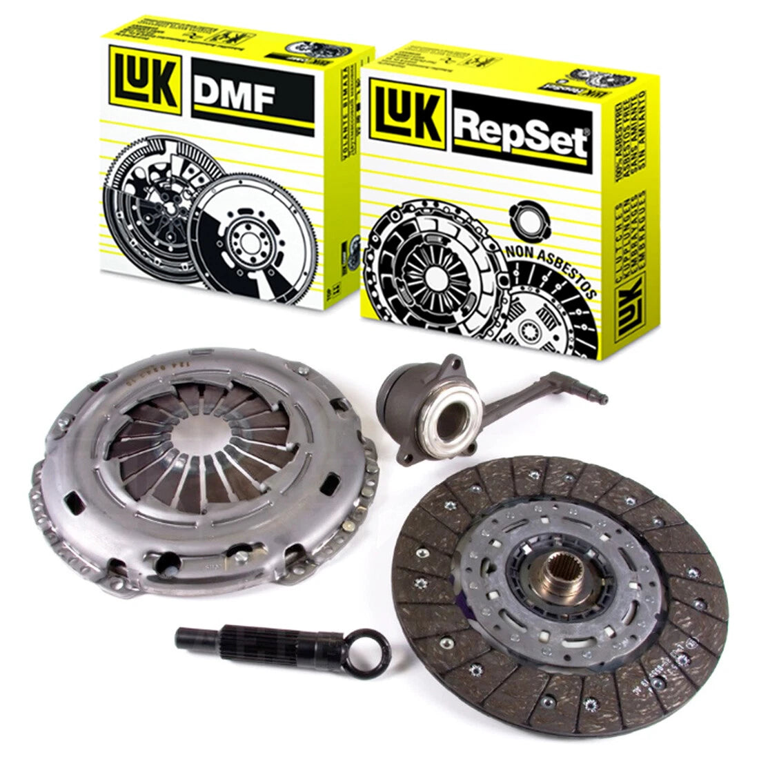 LuK 02-040 clutch kit with DMF052 dual mass flywheel and CSC slave cylinder for Volkswagen Golf Jetta 2.8L BDF VR6 six-speed manual