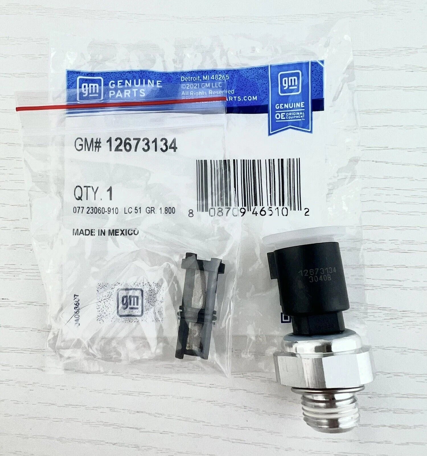 GM Engine Oil Pressure Sensor #12673134 With Filter #12585328