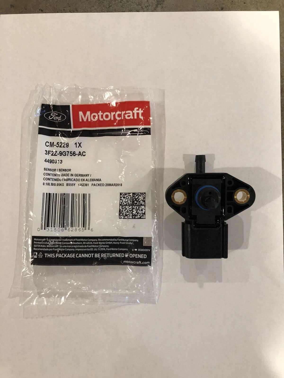 Genuine Ford Motorcraft Fuel Injection Pressure Sensor CM-5229 3F2Z-9G756-AC NEW