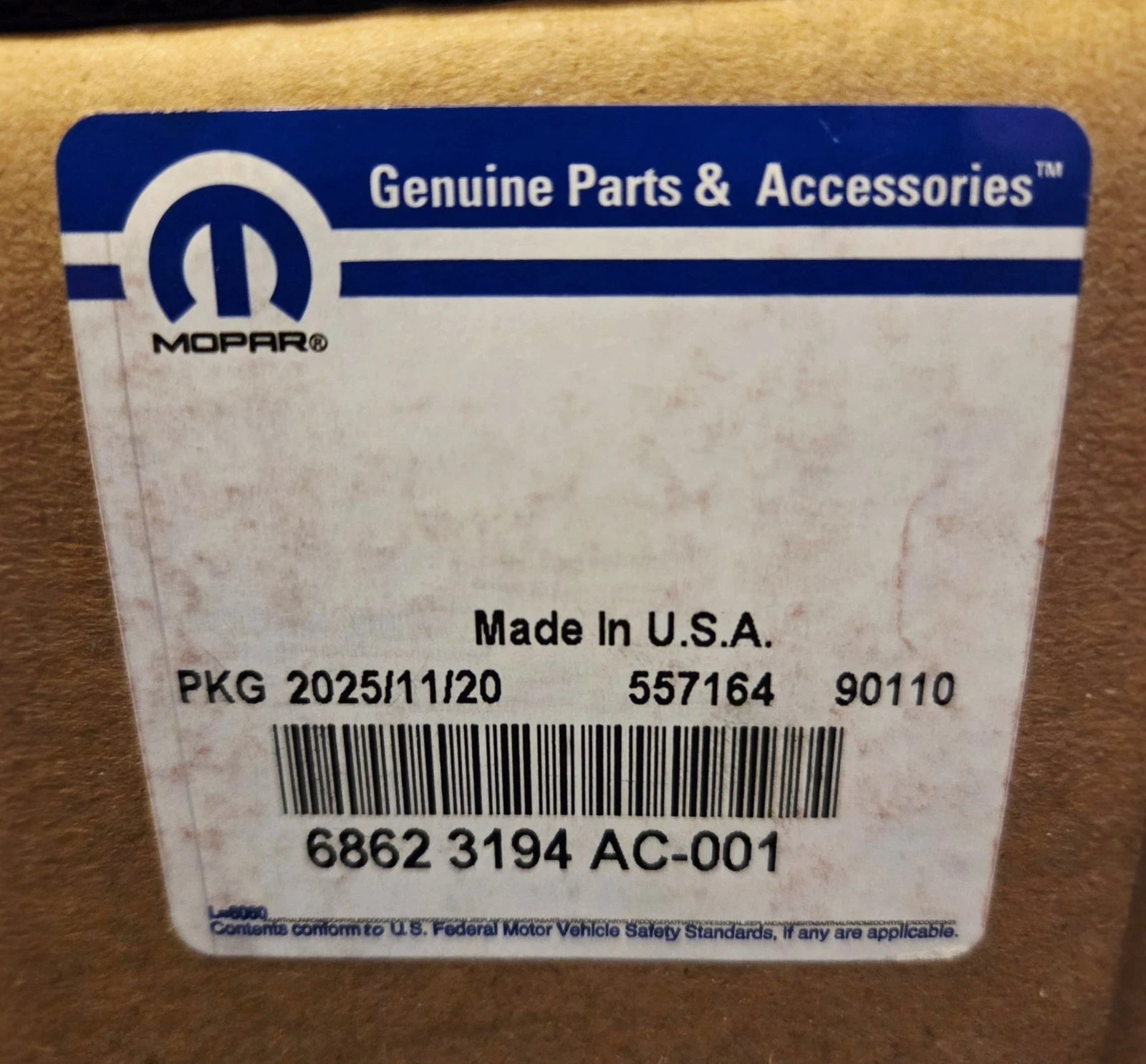 68623194AC NEW Genuine MOPAR Alternator Kit /OLD# 68623194AB
